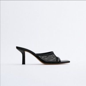 BRAND NEW ZARA BLACK MESH HEELS